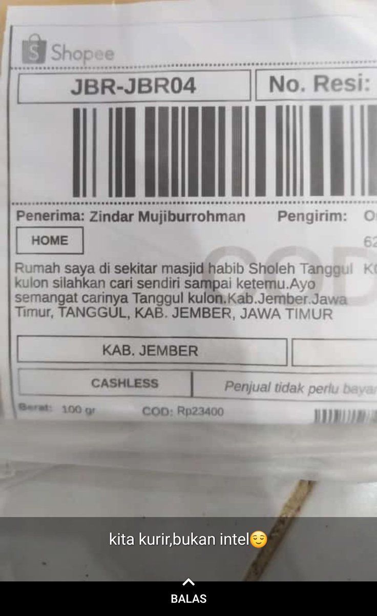 imbauan buat kurir paket lucu © berbagai sumber
