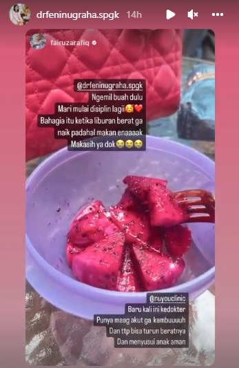 10 Pola makan Fairuz A Rafiq saat diet, aman buat ibu menyusui
