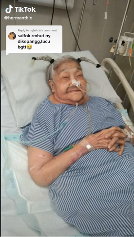 Tingkah nenek makan es krim menggemaskan Tiktok