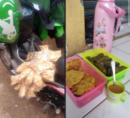 driver ojek online nyambi jualan © berbagai sumber