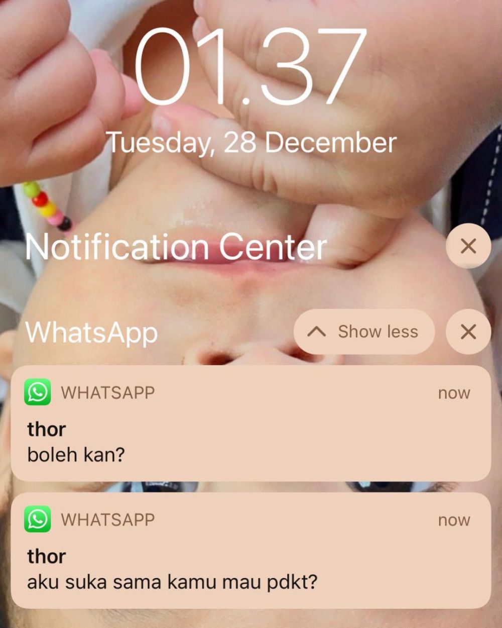 chat awal pdkt fuji thariq © Instagram