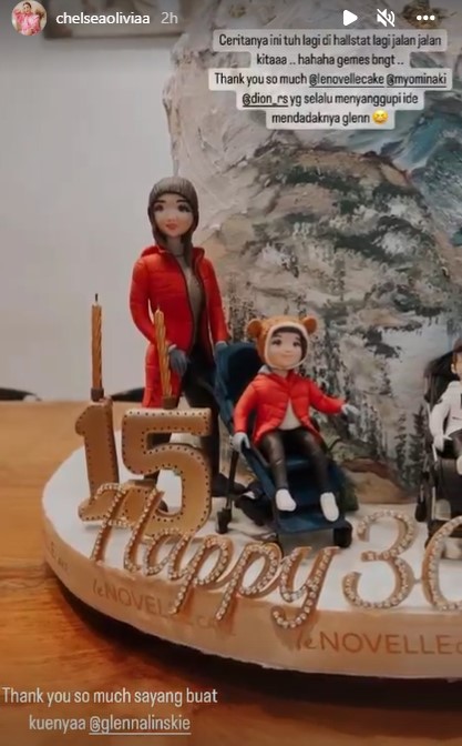 10 Potret detail kue ultah Chelsea Olivia ke-30, bak miniatur Austria