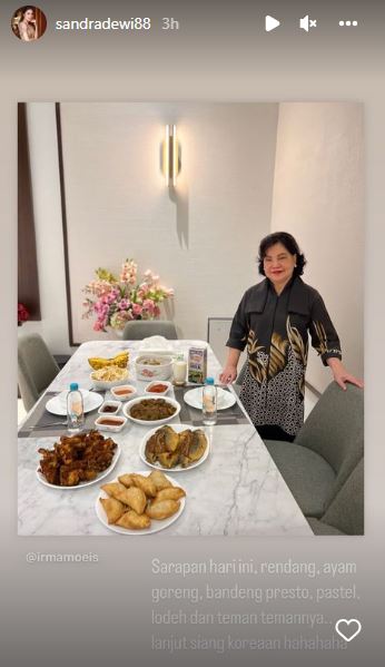 13 Masakan rumahan Irma Moeis mertua Sandra Dewi, komplet dan lezat