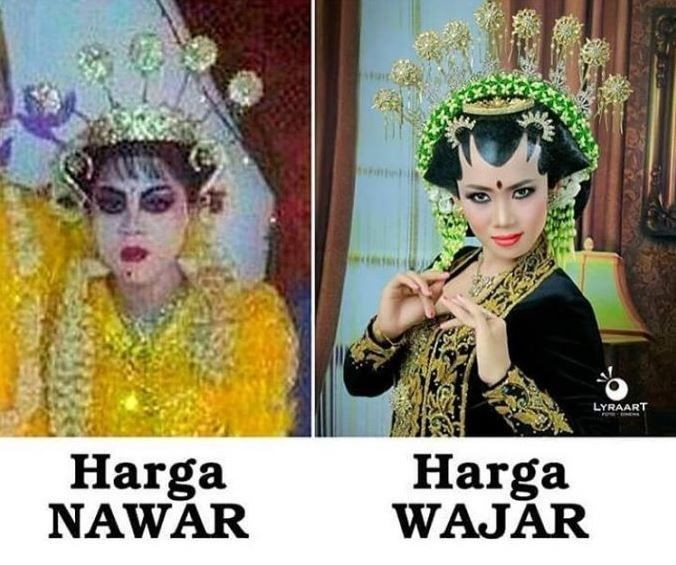 Potret kocak beda riasan wajar dan harga nawar Berbagai sumber Potret kocak beda riasan wajar dan harga nawar Berbagai sumber