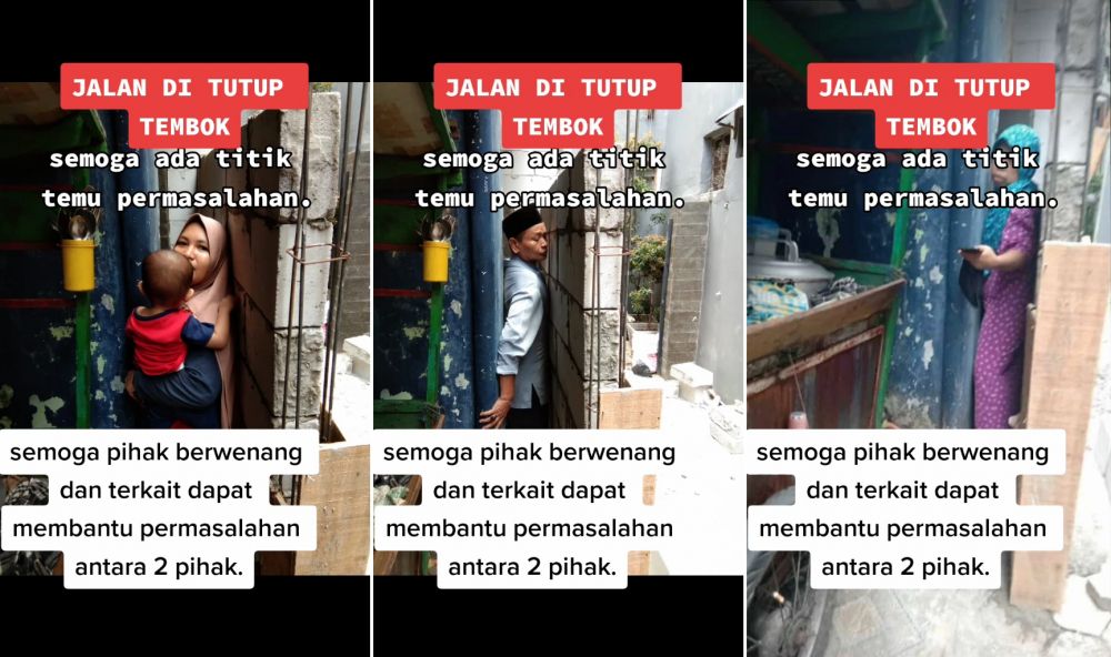 tetangga tutup akses jalan © TikTok