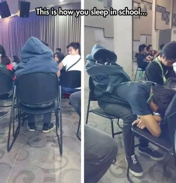 akal akalan tidur di kelas © berbagai sumber