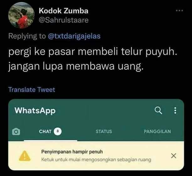 meme ruang penyimpanan habis © berbagai sumber