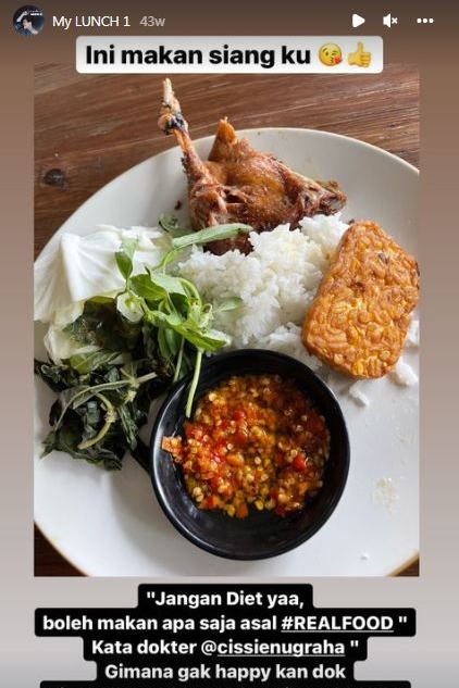 10 Menu diet harian Cynthia Lamusu, bobot turun 22 kg dalam 5 bulan