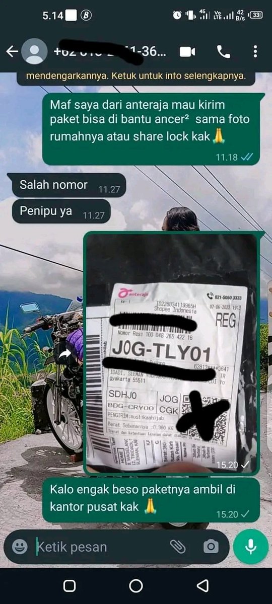 chat basalan penerima paket © Twitter chat basalan penerima paket © Twitter