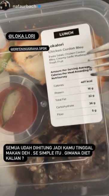 10 Makanan dikonsumsi Nafa Urbach, bobot turun 5 kg dalam 17 hari