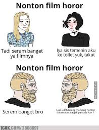Meme kocak tentang nonton film horor Berbagai sumber