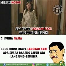 Meme kocak tentang nonton film horor Berbagai sumber
