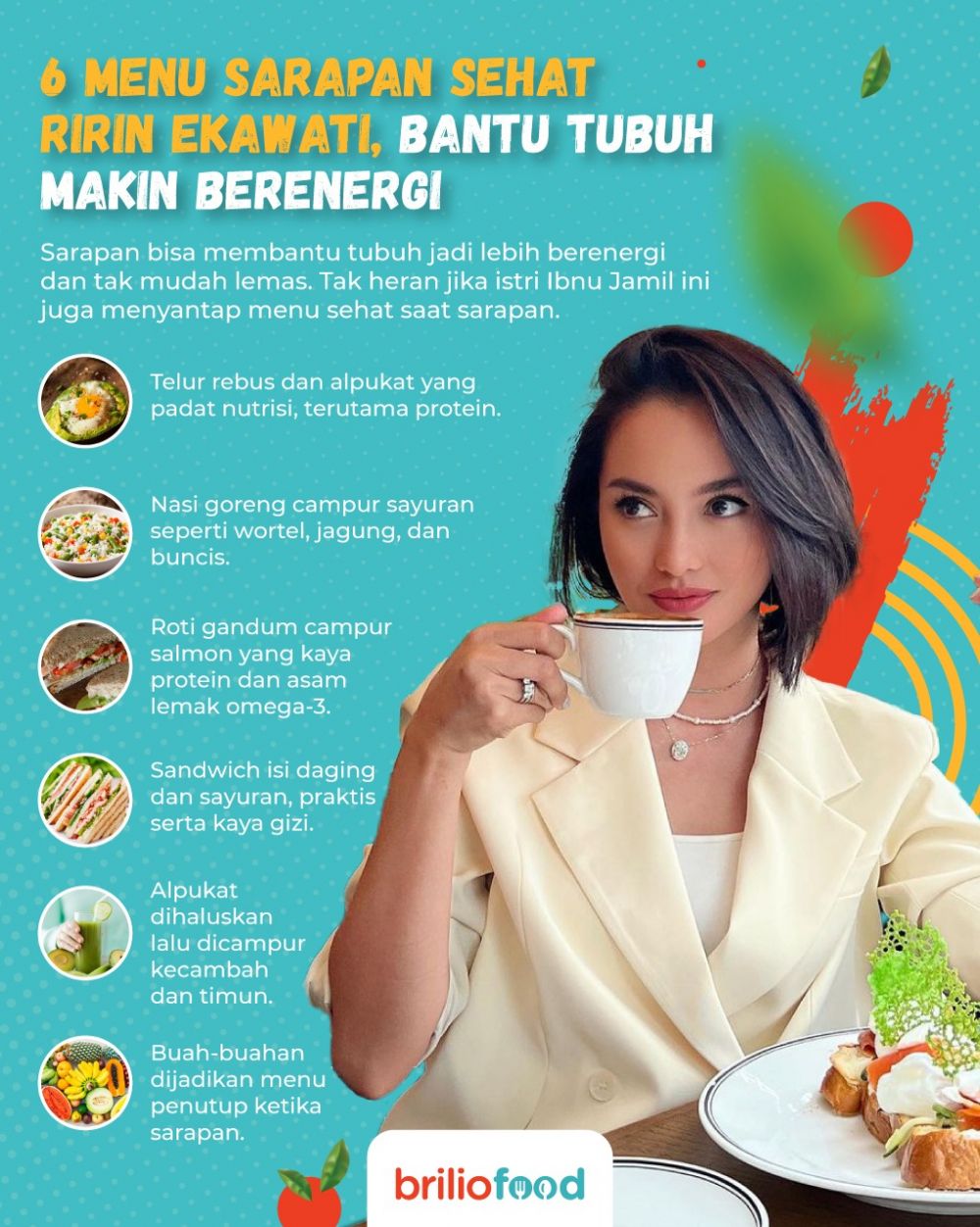 10 Menu sarapan sehat ala Ririn Ekawati, bikin tubuh lebih berenergi