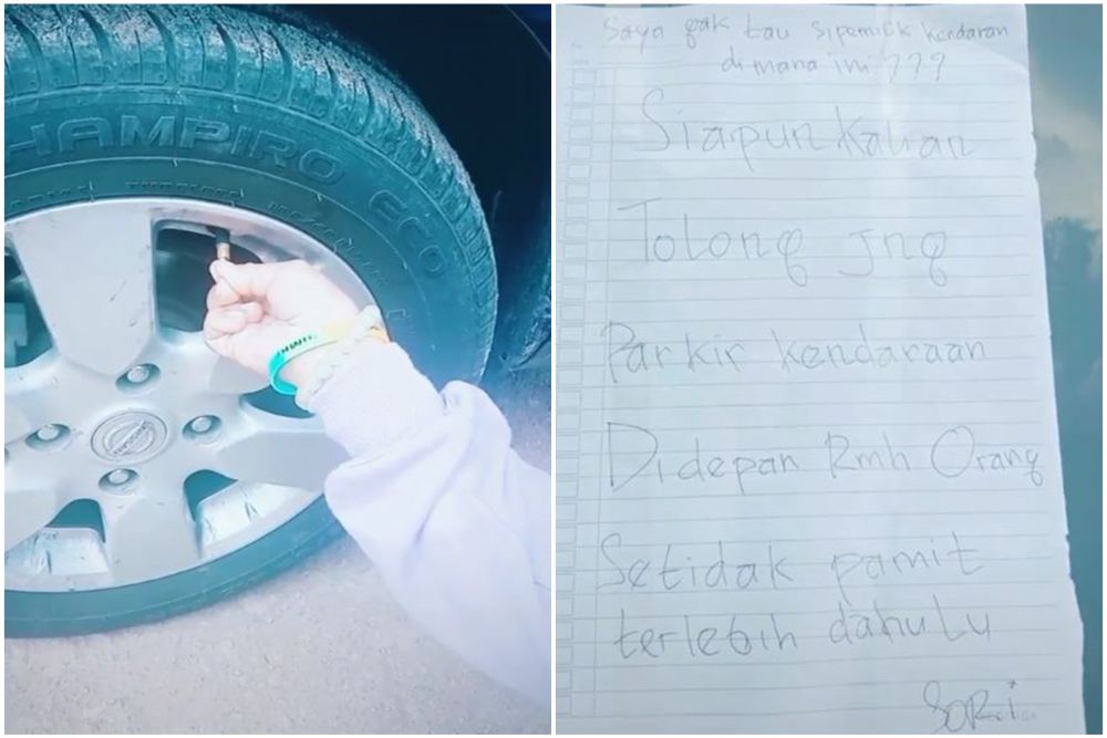 wanita kesal tetangga parkir sembarangan © TikTok wanita kesal tetangga parkir sembarangan © TikTok