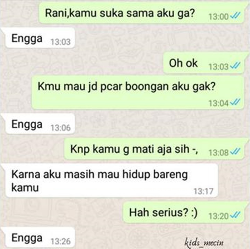 chat ngajak pacaran malah ditolak © Instagram