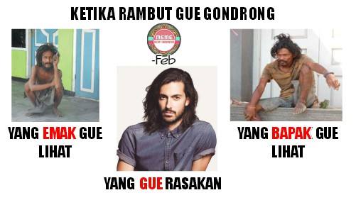 Meme suka duka punya rambut gondrong Berbagai sumber