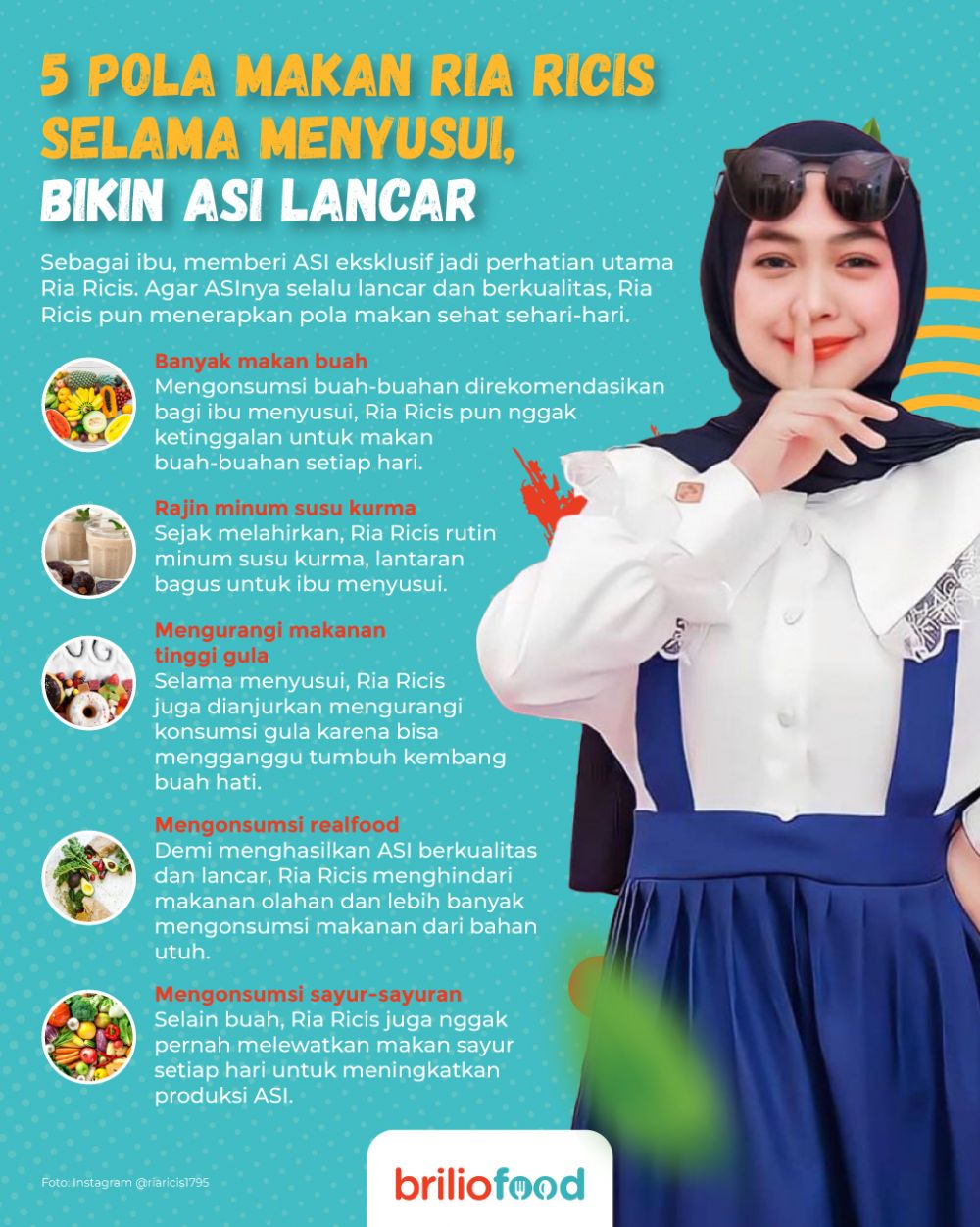 10 Pola makan Ria Ricis biar ASI lancar, rajin konsumsi susu kurma