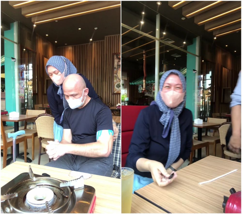 istri harry pantja temani suami kerja © TikTok istri harry pantja temani suami kerja © TikTok