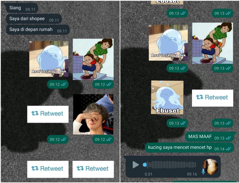 chat salah kirim ke kurir © Twitter