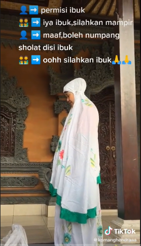 Wanita ini numpang salat di rumah warga Bali, bukti indahnya toleransi