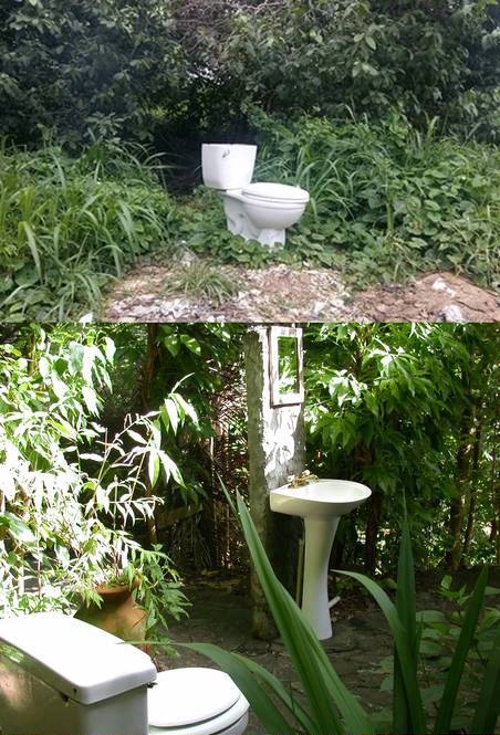 Potret nyeleneh toilet di luar ruangan © berbagai sumber