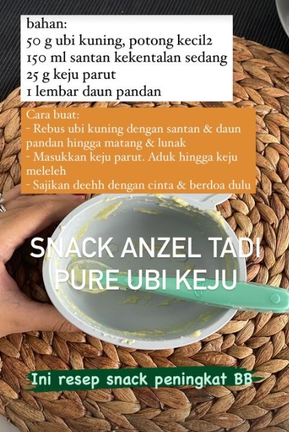 10 Camilan MPASI ala Audi Marissa, bantu penuhi nutrisi si kecil