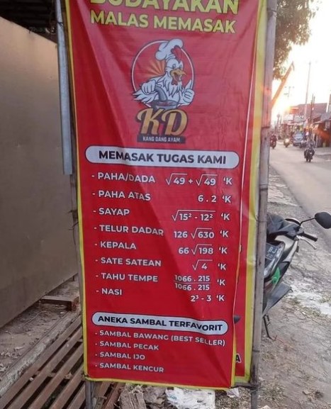Potret nyeleneh harga di menu makanan © berbagai sumber