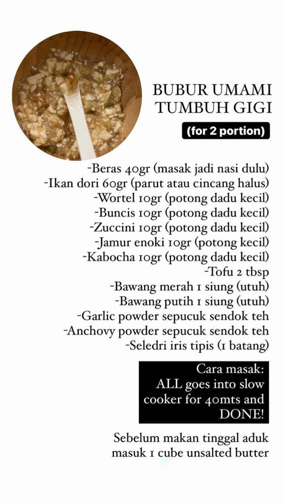 10 Menu MPASI ala Fiona Anthony istri Dion Wiyoko, serba padat nutrisi