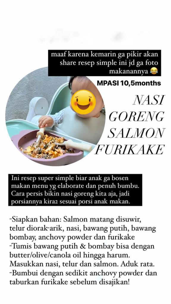 10 Menu MPASI ala Fiona Anthony istri Dion Wiyoko, serba padat nutrisi