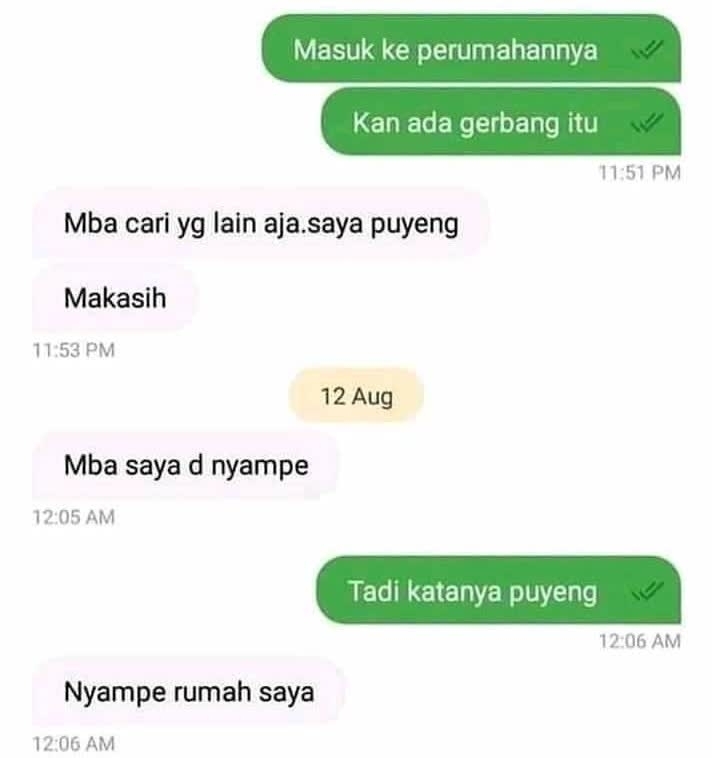 Chat lucu driver ojek online kesal ke penumpang © berbagai sumber Chat lucu driver ojek online kesal ke penumpang © berbagai sumber