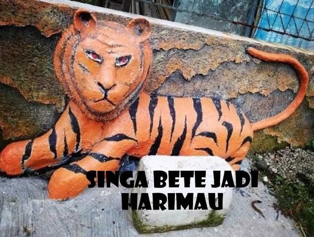 Penampakan nyeleneh patung harimau © berbagai sumber