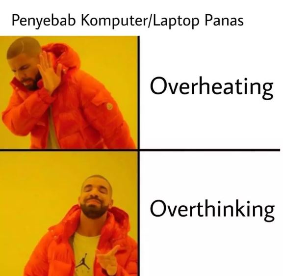 Meme kocak saat alami overthinking Berbagai sumber