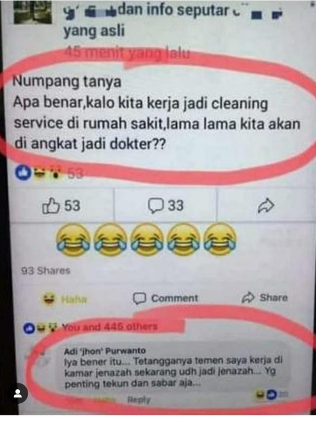 Pertanyaan random di facebook Berbagai sumber