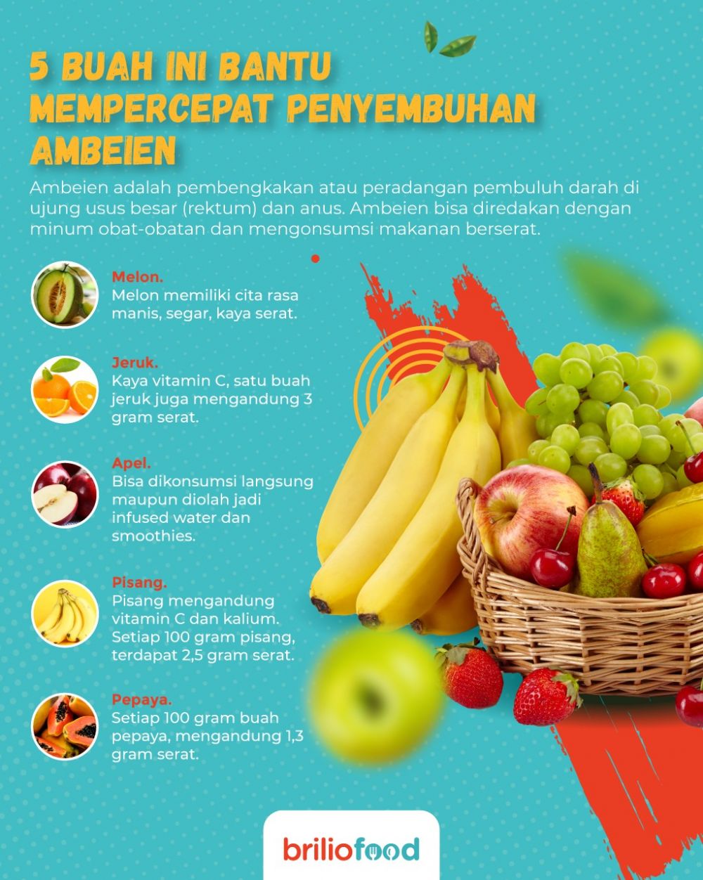 10 Buah ini bisa bantu mempercepat penyembuhan ambeien secara alami