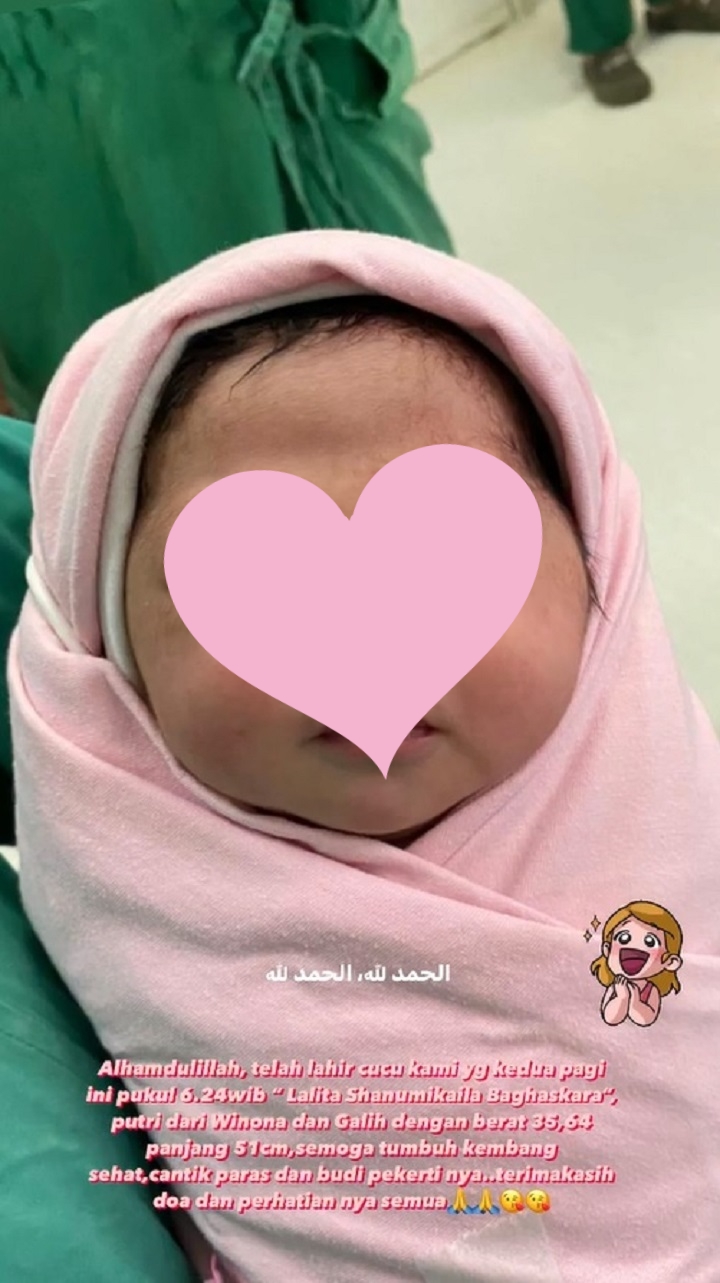 Momen persalinan Winona Willy adik Nikita Willy © Instagram