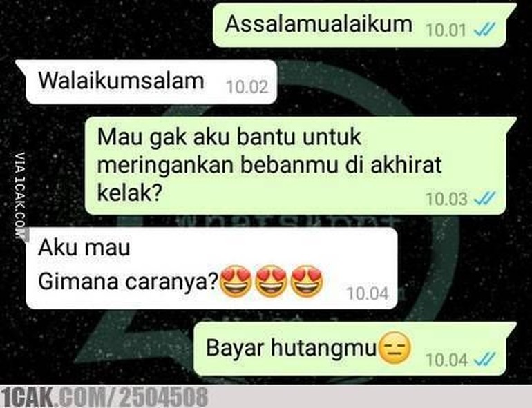 Chat lucu nagih utang ke teman © berbagai sumber