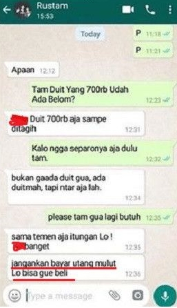 Chat lucu nagih utang ke teman © berbagai sumber