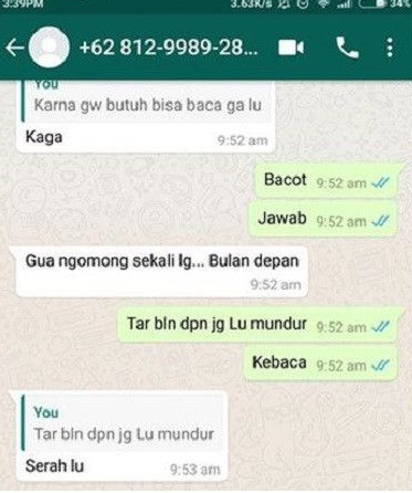 Chat lucu nagih utang ke teman © berbagai sumber