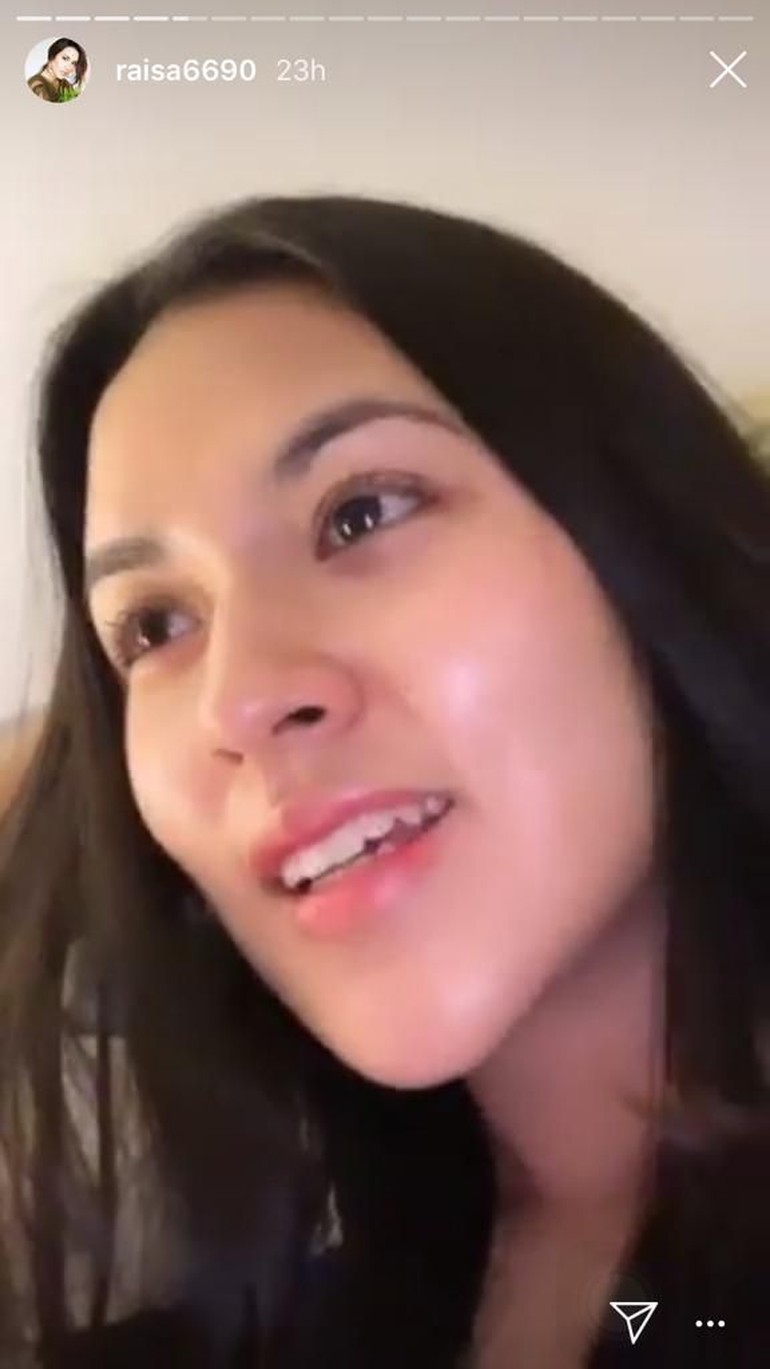 potret raisa tampil bare face © instagram