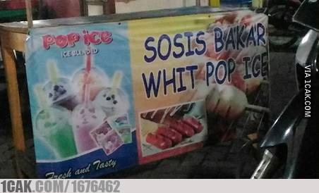 tulisan di gerobak pakai bahasa inggris © berbagai sumber