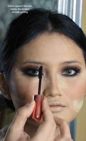 Transformasi makeup wanita tiru gaya istri Sambo TikTok