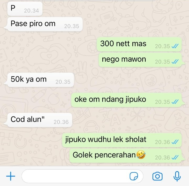 chat lucu pembeli nawar keterlaluan © berbagai sumber