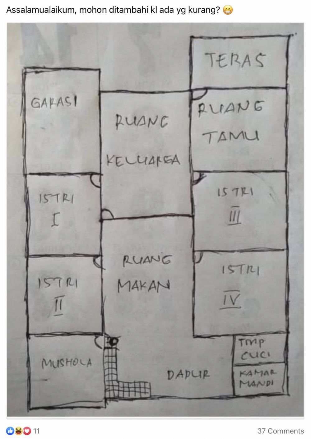 denah rumah nyeleneh warga twitter © Twitter