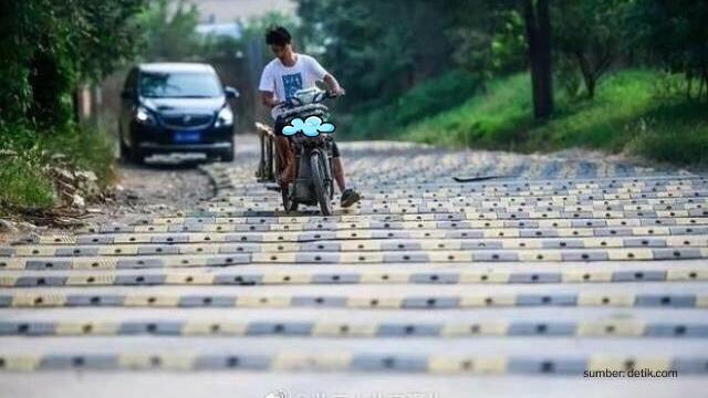 bentuk polisi tidur nyeleneh © berbagai sumber