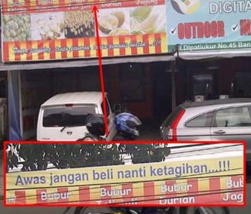tulisan di gerobak bubur ayam lucu © berbagai sumber