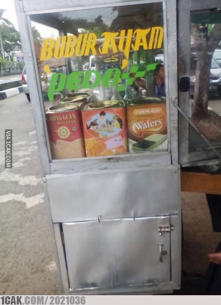 tulisan di gerobak bubur ayam lucu © berbagai sumber