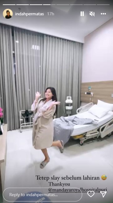 Momen Indah Permatasari melahirkan © Instagram
