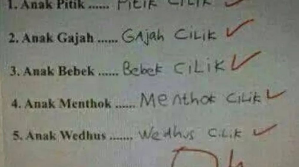 Jawaban polos siswa saat kerjakan soal © berbagai sumber Jawaban polos siswa saat kerjakan soal © berbagai sumber