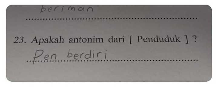 Jawaban polos siswa saat kerjakan soal © berbagai sumber Jawaban polos siswa saat kerjakan soal © berbagai sumber