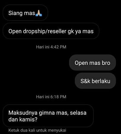 Chat lucu nggak nyambung transaksi online Berbagai sumber